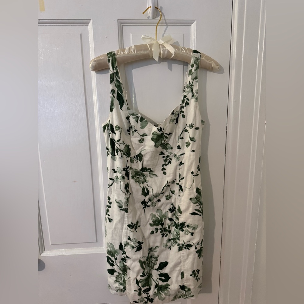 Abercrombie & Fitch Green and White Sweetheart Mini Sundress